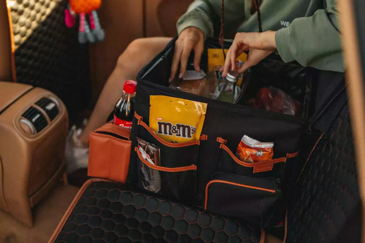 Chevrolet Tahoe organizer for road trip